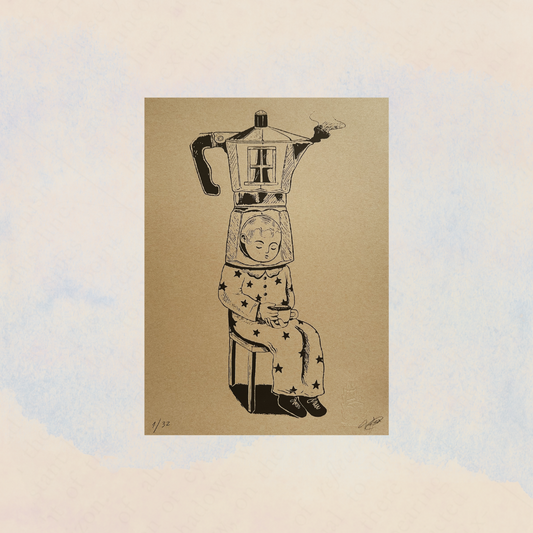 Serigrafía de ilustración etiqueta